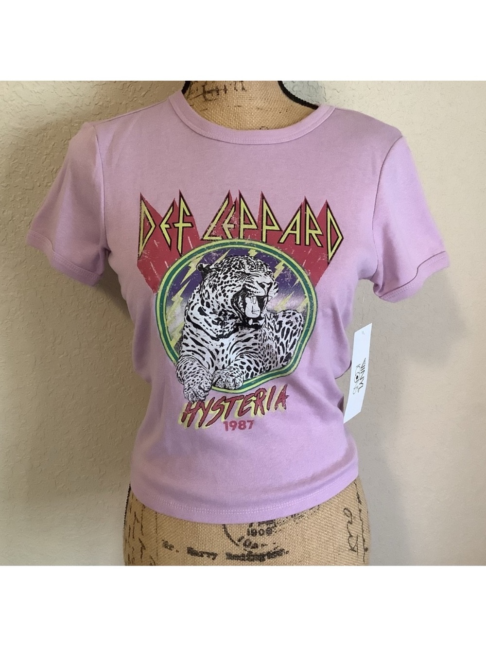 Def Leppard Hysteria 1987 Lilac Graphic Tee